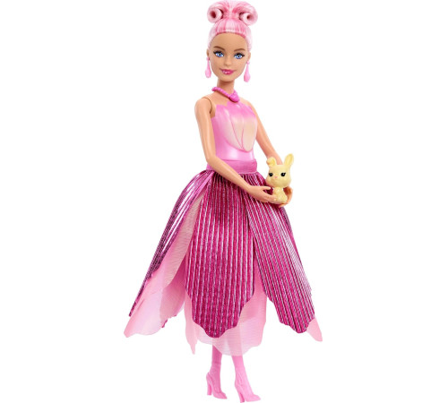 barbie jmf57 păpușă barbie parfumată "petal pop" &icirc;ntr-o rochie roz cu lalea