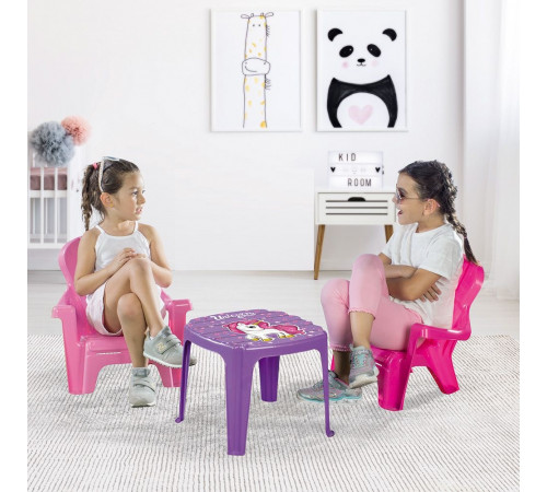 dolu 2503 set masuta cu 2 scaunele "unicorn"