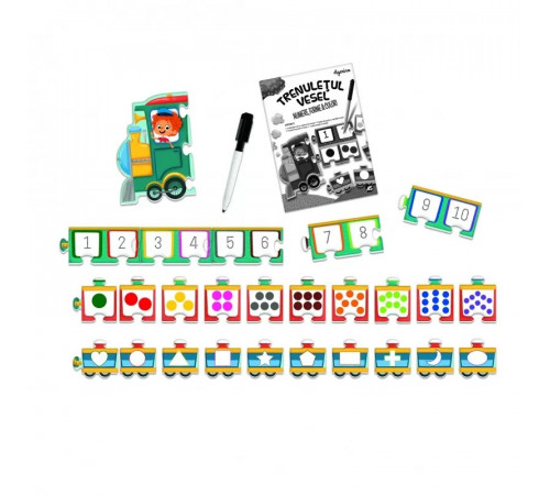 as kids 1024-50555 joc de societate agerino "trenulețul vesel: numere, forme & culori" (ro)