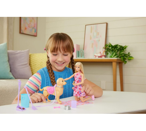 barbie jjb46 păpușa barbie "plimbarea cu cățelușul"