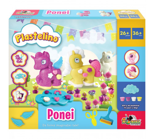 plastelino int3497 set de plastilină "poni"