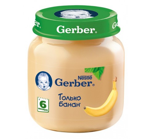 Gerber Пюре банановое 130gr.(6+) gerber Пюре банановое 130gr.(6+)