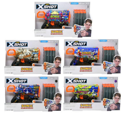 Zuru 36679 Blaster X-Shot Skins Menace Sonic (8 cartuse) in sort.  zuru 36679 blaster x-shot skins menace sonic (8 cartuse) in sort.