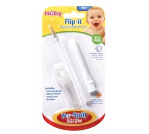 nuby id9815 set de pai cu perie de schimb "flip-it" (9m+)