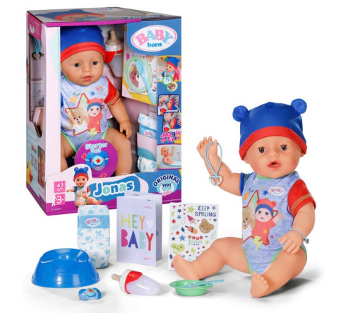 zapf creation 834848 păpușă baby born jonas (43 cm.)