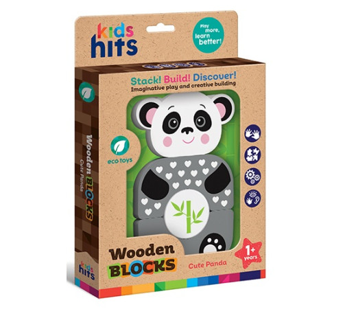 Jucării pentru Copii - Magazin Online de Jucării ieftine in Chisinau Baby-Boom in Moldova kids hits kh20/004 cuburi din lemn "panda drăguța"