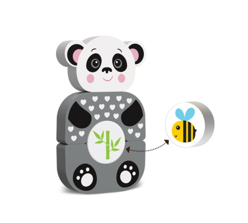 kids hits kh20/004 cuburi din lemn "panda drăguța"