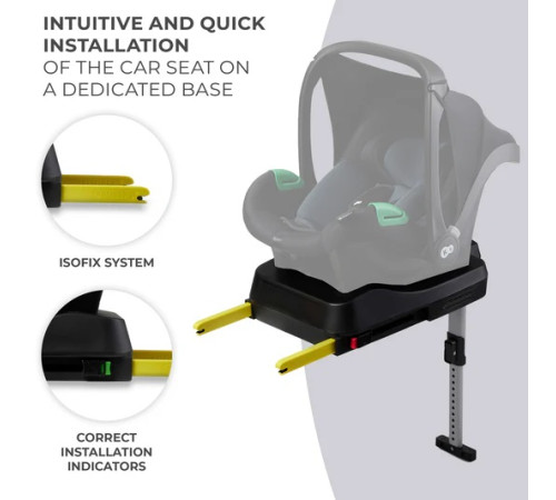 kinderkraft scaun auto mink pro i-size (40-75 cm) complet cu baza fx isofix (gri)