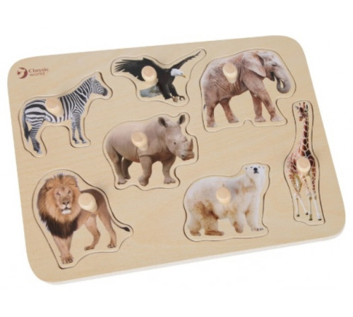 classic world 3744 puzzle din lemn "safari"