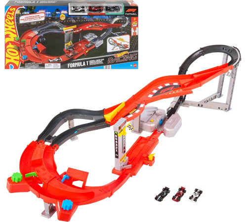 hot wheels jmc90 Гоночный трек с 3 машинками "formula 1"