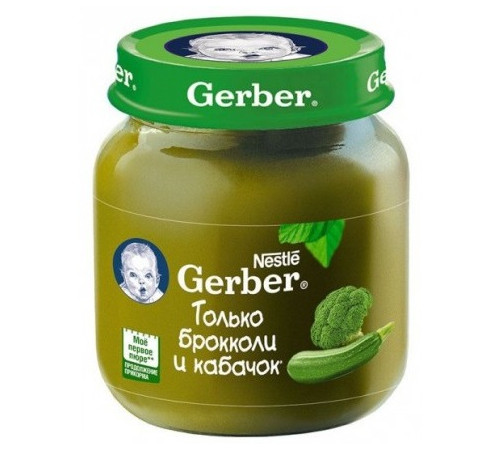 Детское питание в Молдове gerber Пюре Брокколи-кабачок 130 гр. (5 м+) 