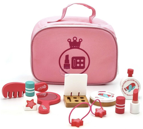  tooky toy tl993 set de joacă pentru frumusețe din lemn “pink make-up”