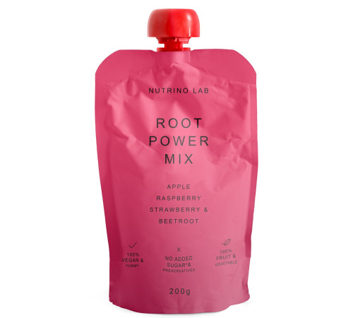 nutrino lab piure "root power mix" măr-zmeură-căpșuni-sfeclă roșie (200 gr.)