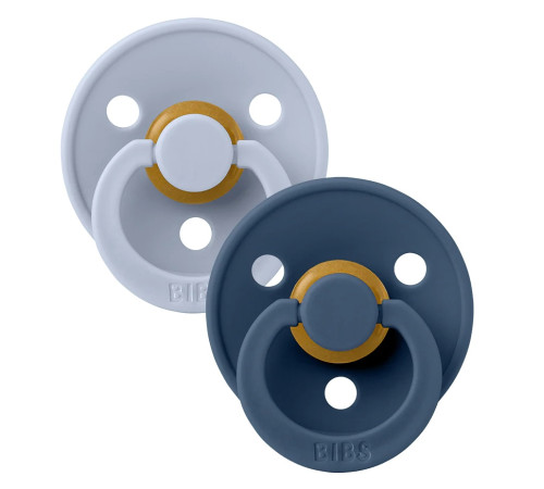  bibs suzeta rotunda din latex color s dusty blue & steel blue (0-6 luni) 2 buc.