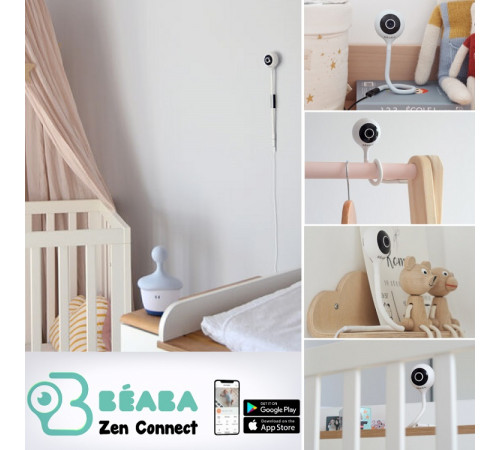 beaba 5279 Видеоняня wi-fi "zen connect pearl"серый