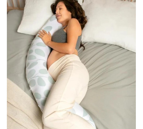 doomoo pernă pentru gravide și alăptare (180 cm) leaves aqua green