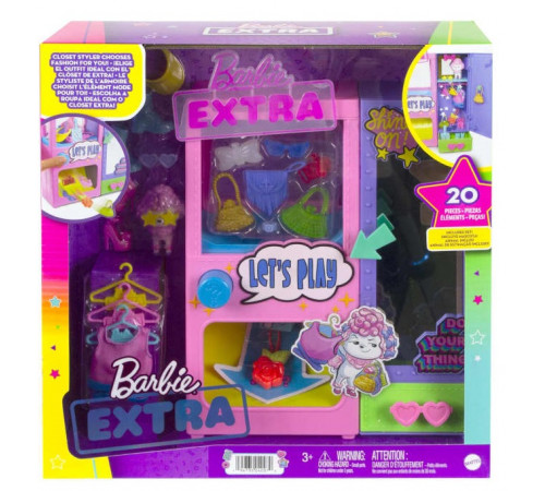  barbie hfg75 set de joc "extra surprise fashion closet " cu animal de companie si accesorii