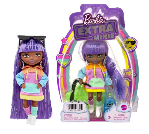 barbie hjk66 păpuşă extra minis "doamna mov"