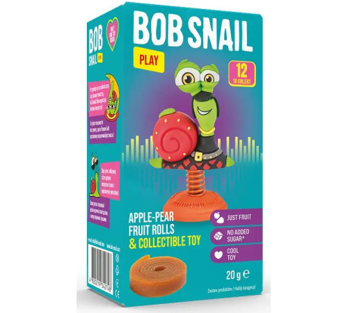bob snail bomboane naturale "mere-pere" cu o jucărie (20 gr.) in sort.