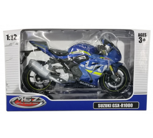  msz 68489 Металлическая модель "Мотоцикл suzuki gsr-r1000 1:12" в асс.