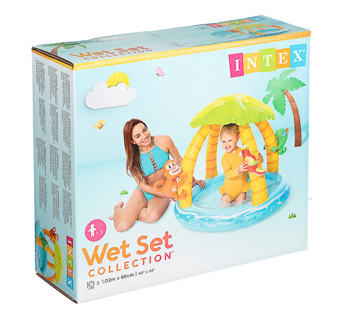 intex 58417 piscină gonflabilă pentru copii cu baldachin "insula tropicală”" (120 x 86 cm.)