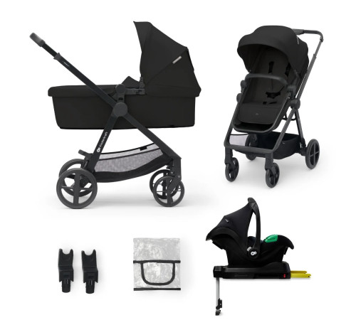 kinderkraft carucior 4in1 newly + mink pro cu baza negru