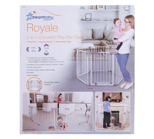 Securitatea copiilor Baby-Boom in Moldova dreambaby f849 porțile de siguranță-tarc 3-в-1 "royale converta" (380 cm.) alb