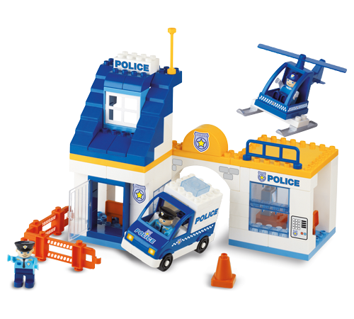 androni giocattoli  8544-0002 constructor "secția de poliție" (80 el).