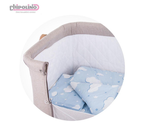 chipolino koscloset015bst lenjerie de pat pentru leagăn (4 buc.) stele bej