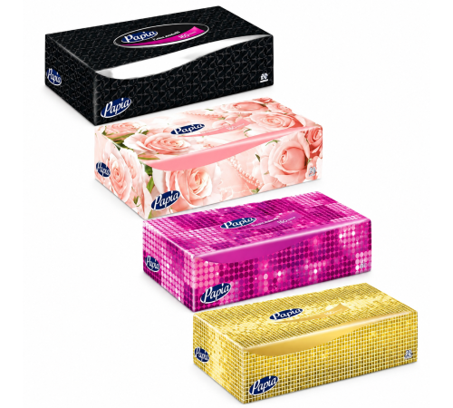 papia Șervețele cosmetice de h&acirc;rtie cu 2 straturi mini &icirc;n cutie (80 buc.)