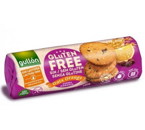 gullon biscuiti de fulgi de ovaz cu portocale fara gluten/fara zahar (180 g)