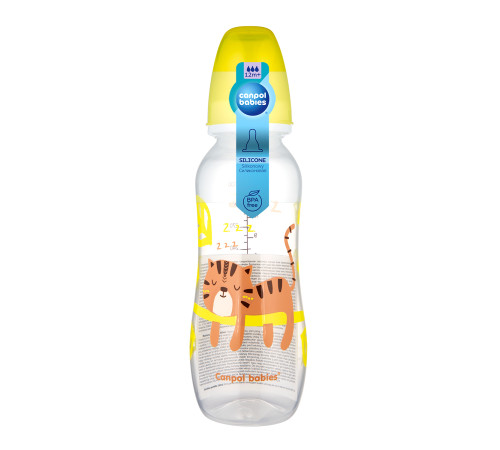 canpol 59/205 biberon din plastic "animale vesele" 330 ml. (12+)