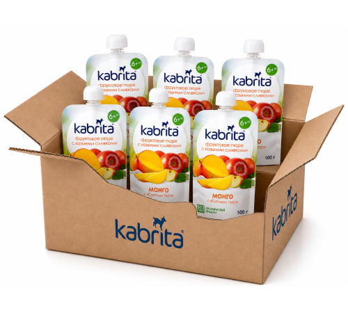 Питание и аксесcуары в Молдове mega pack kabrita Пюре с козьими сливками "Манго" (6 х 100) 600 гр.
