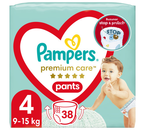 pampers chiloței  premium care pants 4 (9-15 kg) 38 buc.