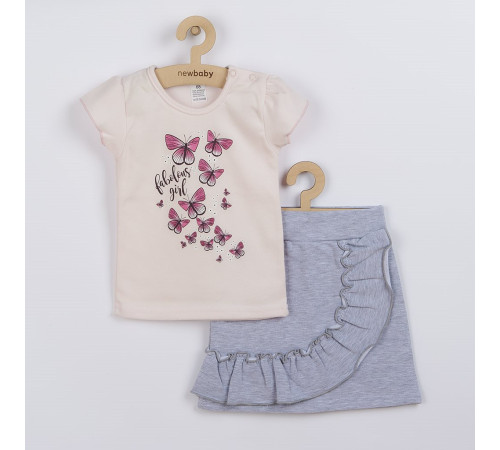 Детская одежда в Молдове new baby 42471 Костюм 2 ед (футболка+юбка) butterflies 74см (6-9мес)