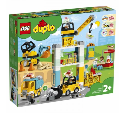 lego duplo 10933 Конструктор "Башенный кран на стройке" (123 дет.)