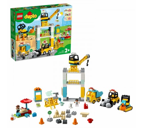 lego duplo 10933 Конструктор "Башенный кран на стройке" (123 дет.)