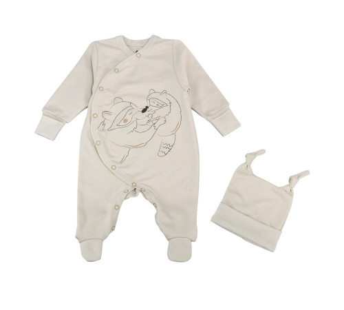 Детская одежда в Молдове minikin 25760156 Набор из 2 ед. "Мамины объятия" (р. 56) жемчужный