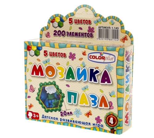 ColorPlast 1144 Мозаика-пазл №4 (200 дет.) Детский магазин в Кишиневе в Молдове colorplast 1144 Мозаика-пазл №4 (200 дет.)