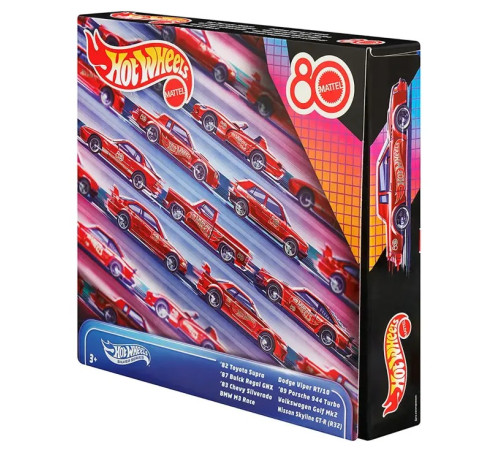 hot wheels jgk09 set de 8 mașini "80 de ani de mattel drive"