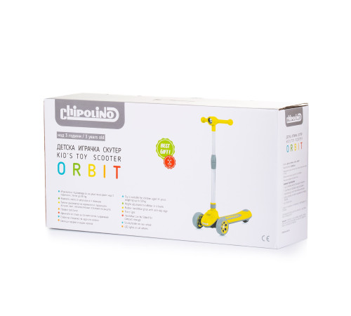 chipolino trotineta pliabila "orbit" dsorb0236ye yellow