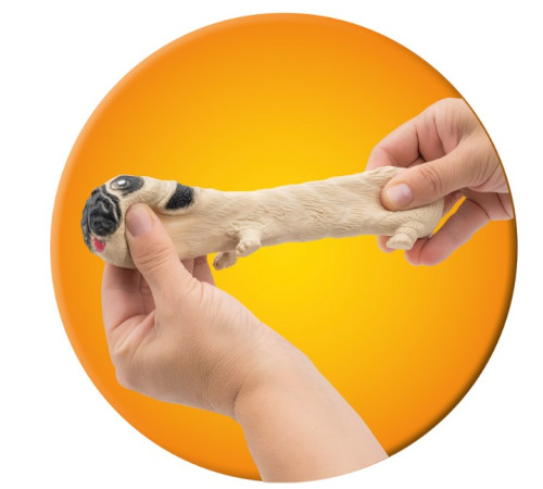 as kids 1027-64224 figurină stretch "cățeluș mops" (8.5 cm) in sort.