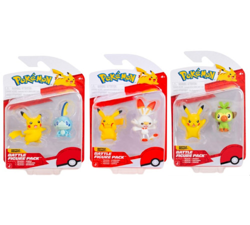  jazwares pkw3355-9 set de 3 figurine  "pok&eacute;mon: first partner pack" (in sort)