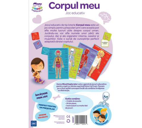 trefl 02027 joc de masă "corpul meu / micul explorator"(ro.)