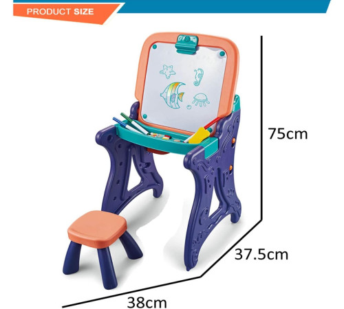 op 200638525 Șevalet pliabil pentru desen 2 în 1 cu scaun