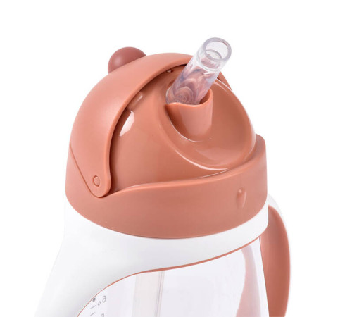 beaba cana anti-varsare cu pai 300 ml. (8 m.+) "terracotta" b913586