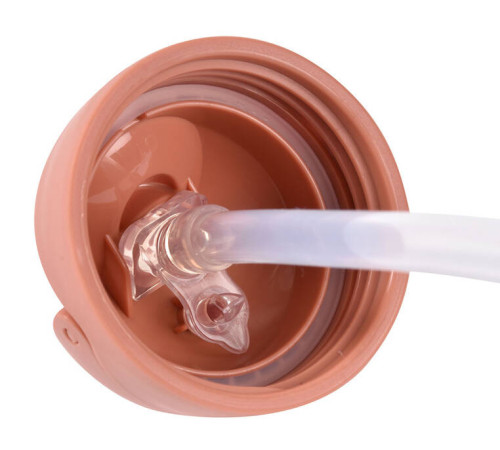 beaba cana anti-varsare cu pai 300 ml. (8 m.+) "terracotta" b913586