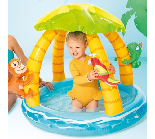 intex 58417 piscină gonflabilă pentru copii cu baldachin "insula tropicală”" (120 x 86 cm.)