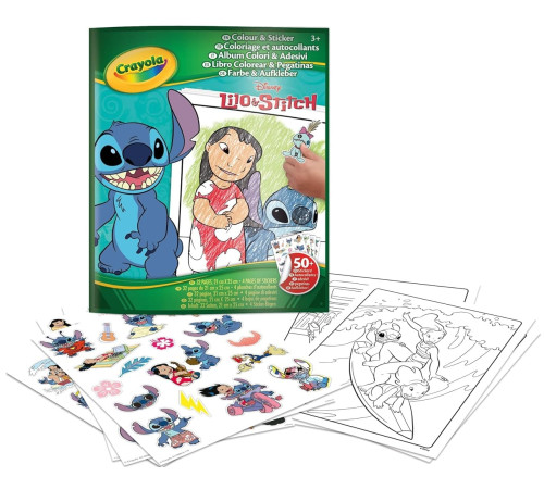  crayola 04-0900g Книга-раскраска с наклейками "lilo & stitch"