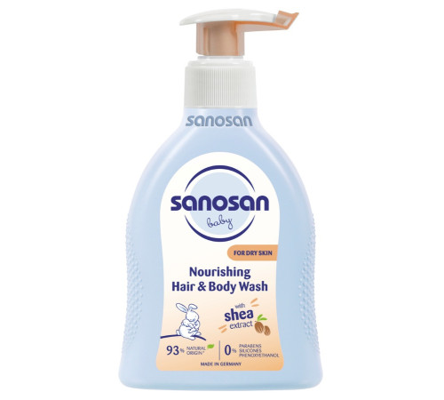  sanosan gel de baie și șampon 2 &icirc;n 1 pentru copii baby dry skin bath & shampoo (200 ml)